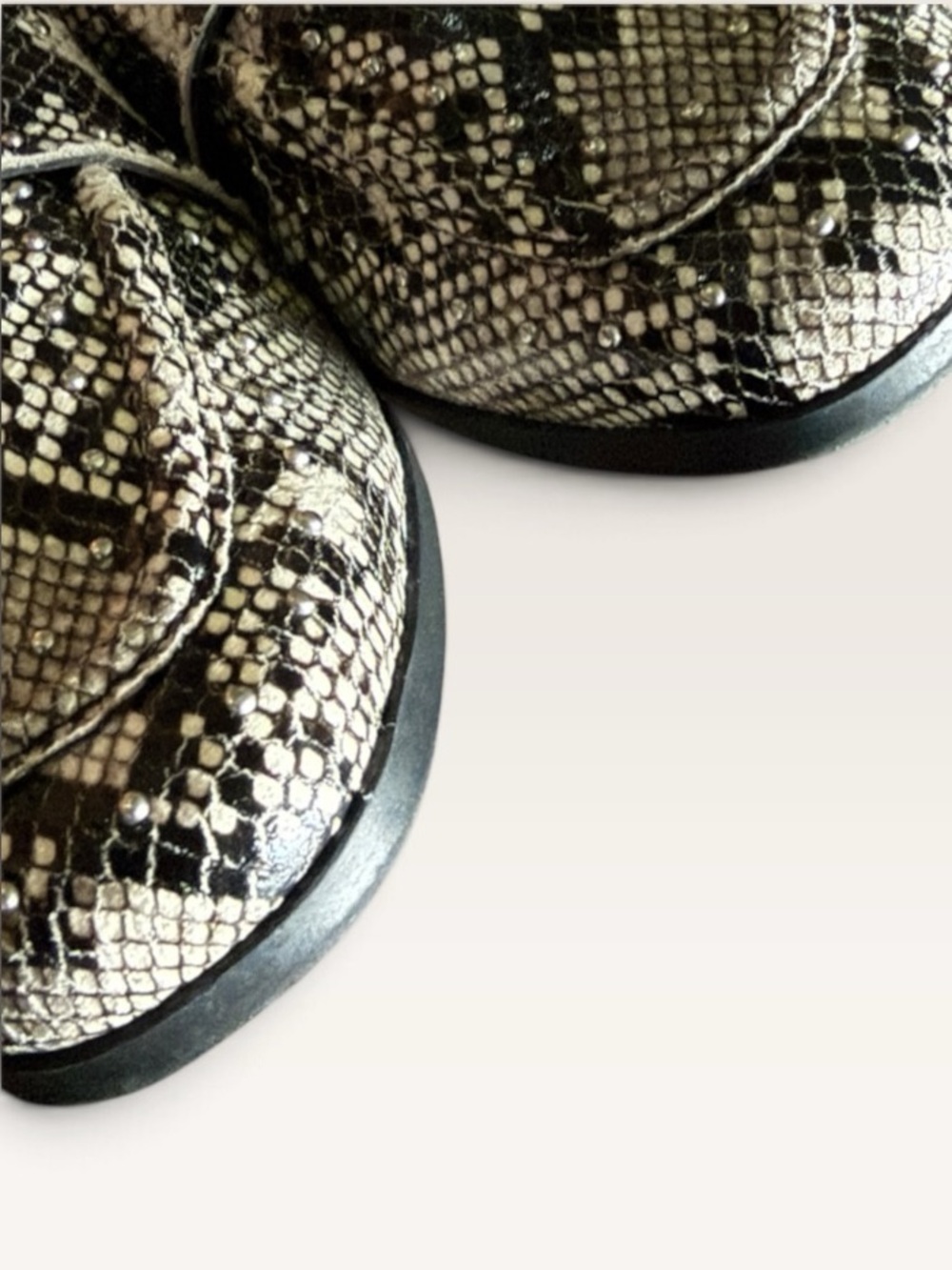 STEVE MADDEN Kendle Mule Snake Print Mules Black & Cream US 8M Women - Picture 9 of 12